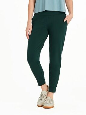 Life Is Good Solid Crusher-FLEX Jogger Women's Casual Pants Green Sz XS Lounge